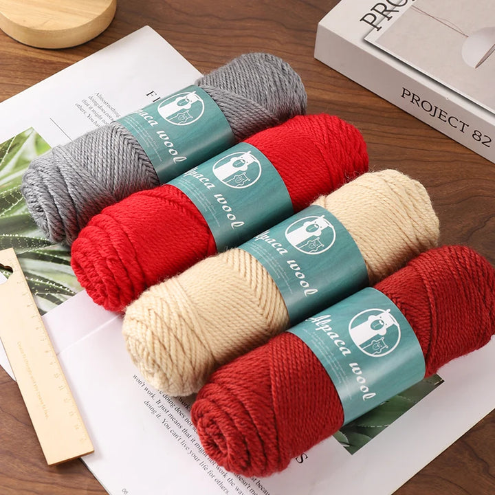 Alpaca Wool Boutique Yarn – 500g Thick Knitting Yarn Set (5 Pieces) for Sweaters, Scarves & Winter Wear