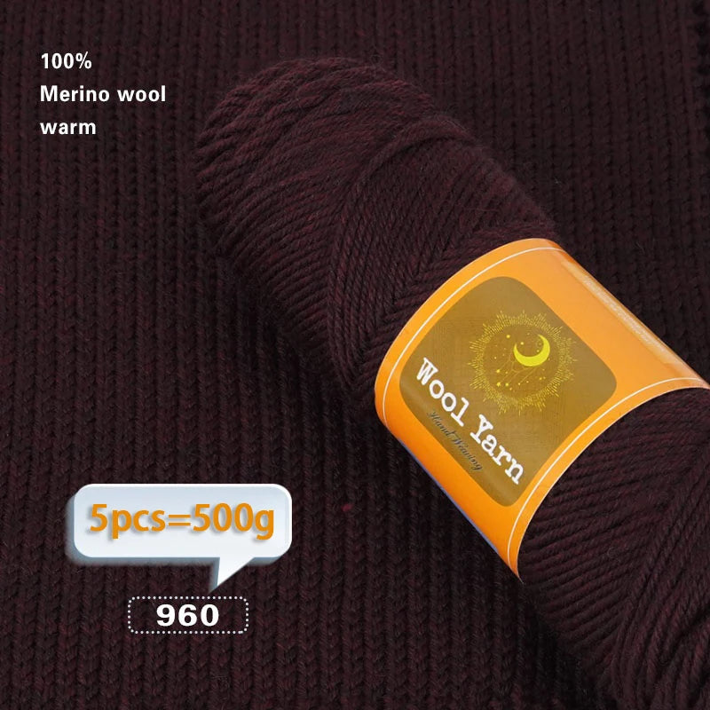 500g Colorful Alpaca Yarn – Thick Knitting Yarn for Sweaters, Coats, Scarves, Hats & Winter DIY Crafts