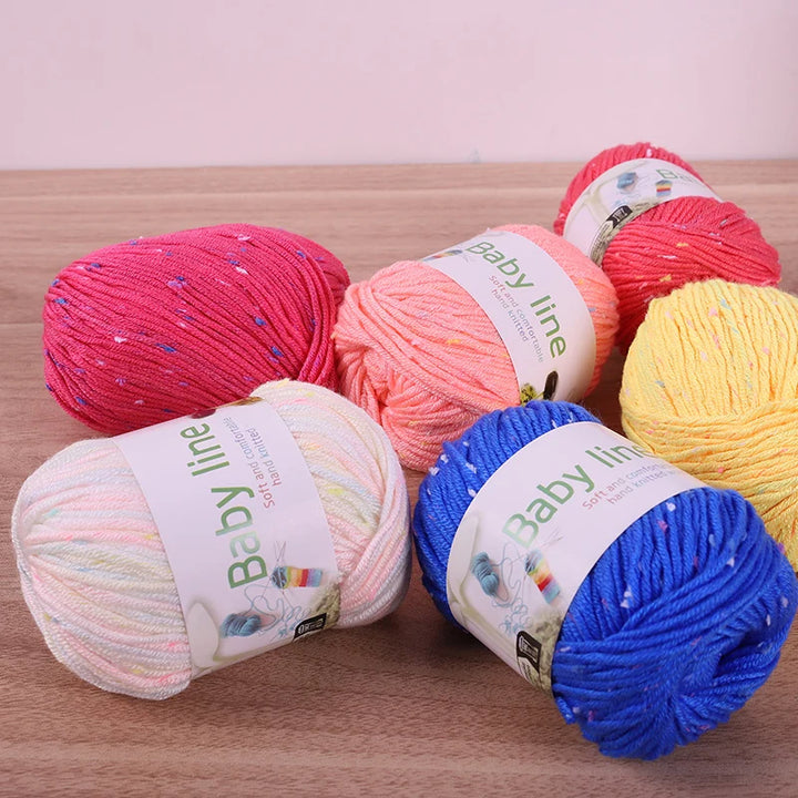 480g Star Dot Multicolor Yarn – Medium-Thick Knitting Yarn for Sweaters, Scarves & Hats (10 Pieces/Pack)