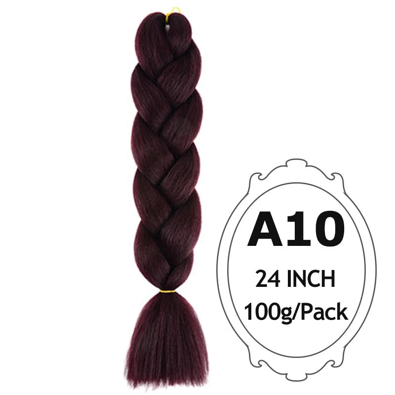 24 Inch Ombre Jumbo Braiding Hair – 5 Packs Yaki Texture Synthetic Extensions for Box Braids