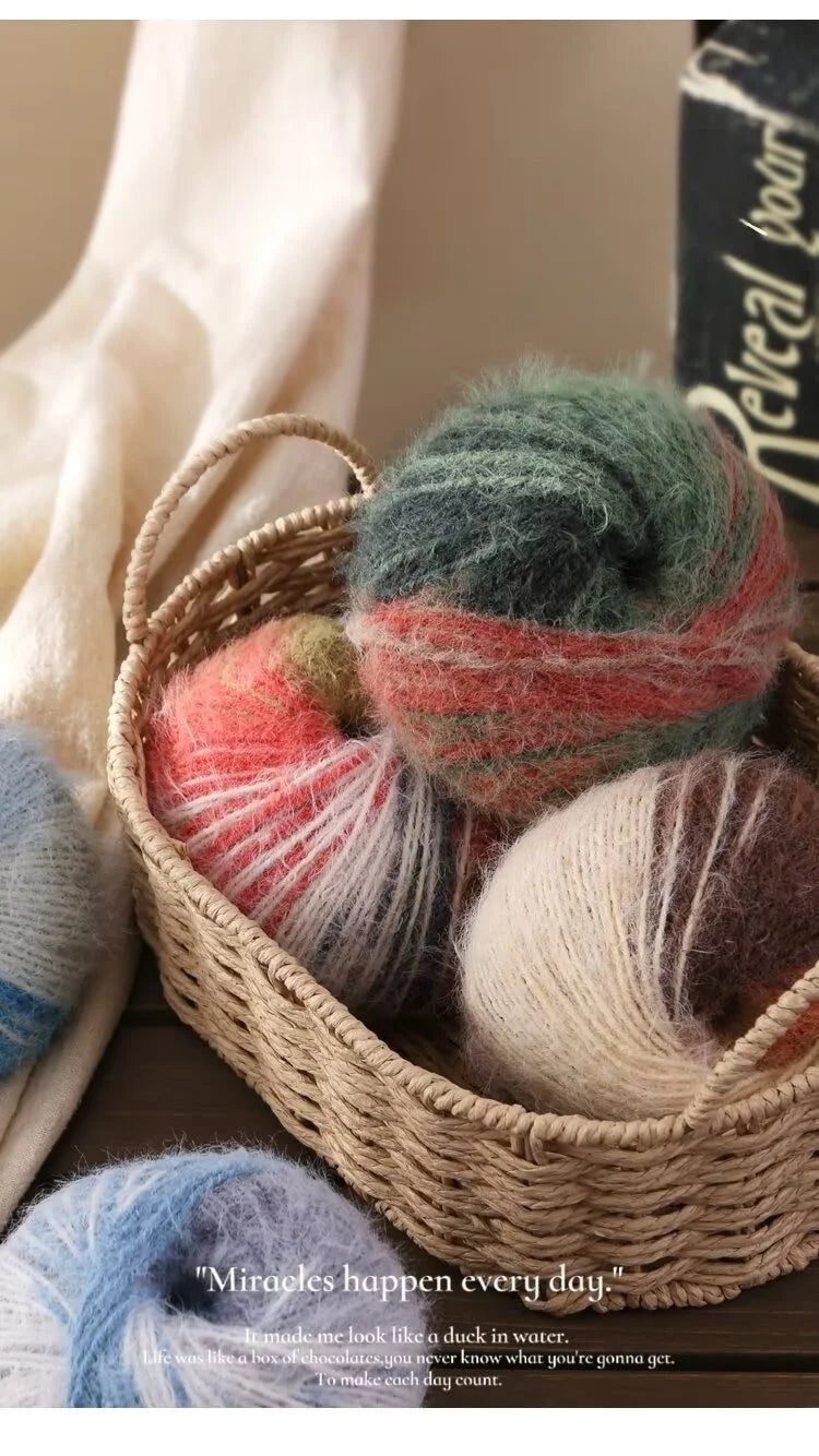 300g Xuebao Gradient Plush Yarn (3 Pieces) – Soft Warm Knitting Yarn for Scarves, Hats, Gloves & Blankets