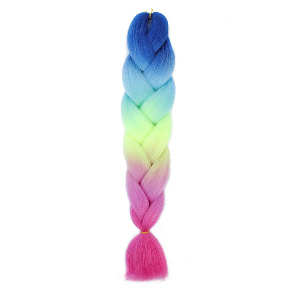 24 Inch Jumbo Braids Extensions – Synthetic Afro Ombre Kanekalon Hair for Children