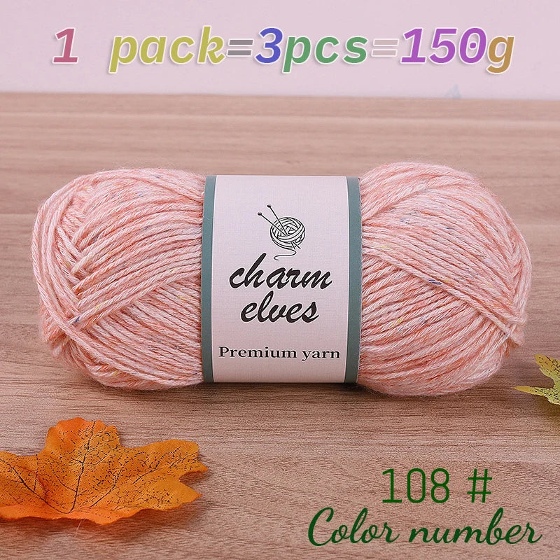150g Colorful Dot Spray Yarn – Medium-Thick Cotton Yarn for Hand-Knitting (3 Pcs / Pack)
