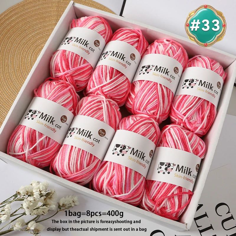 Colorful 5-Strand Gradient Yarn – Multi-Color Segment-Dyed Knitting Yarn for Sweaters, Hats, Scarves & DIY Crafts