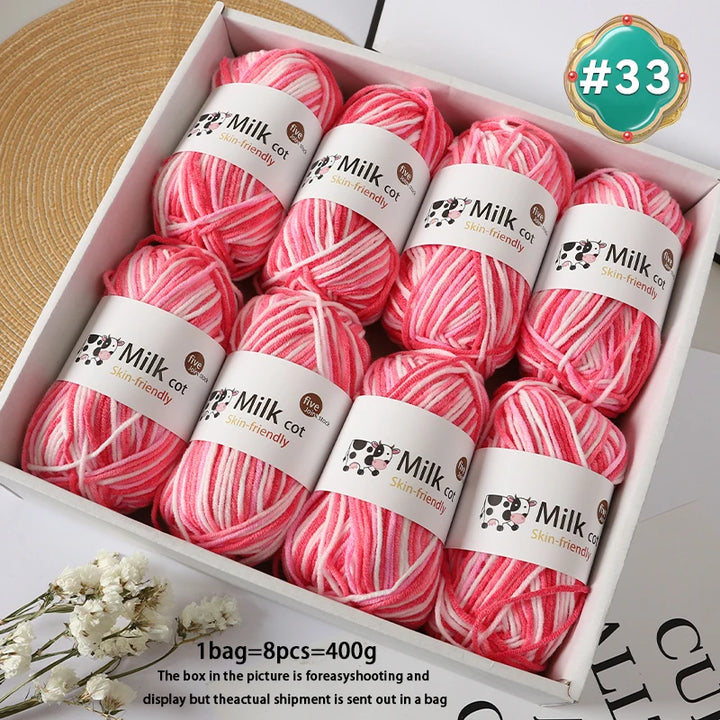 Colorful 5-Strand Gradient Yarn – Multi-Color Segment-Dyed Knitting Yarn for Sweaters, Hats, Scarves & DIY Crafts