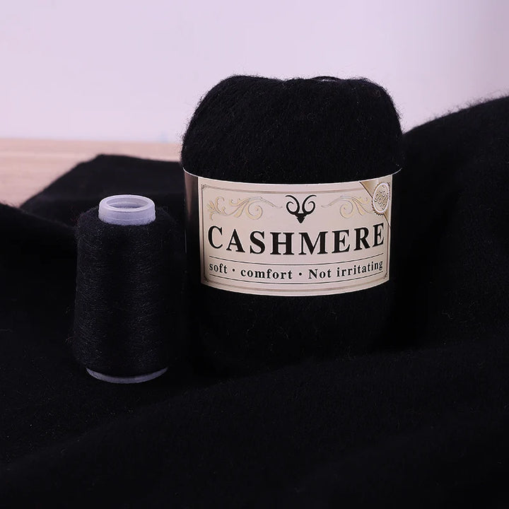 Handmade Cashmere Wool Yarn Set – 50g Main Yarn + 20g Auxiliary Yarn for Sweaters, Scarves & Hats