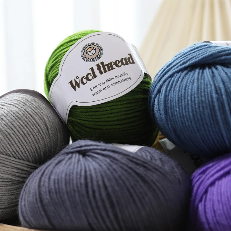 500g Fine Wool Knitting Yarn – Soft Handmade Yarn for Sweaters, Scarves, Hats & DIY Crafts (10 Skeins)