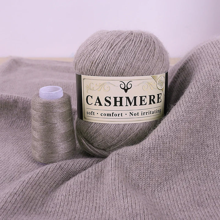 Handmade Cashmere Wool Yarn Set – 50g Main Yarn + 20g Auxiliary Yarn for Sweaters, Scarves & Hats