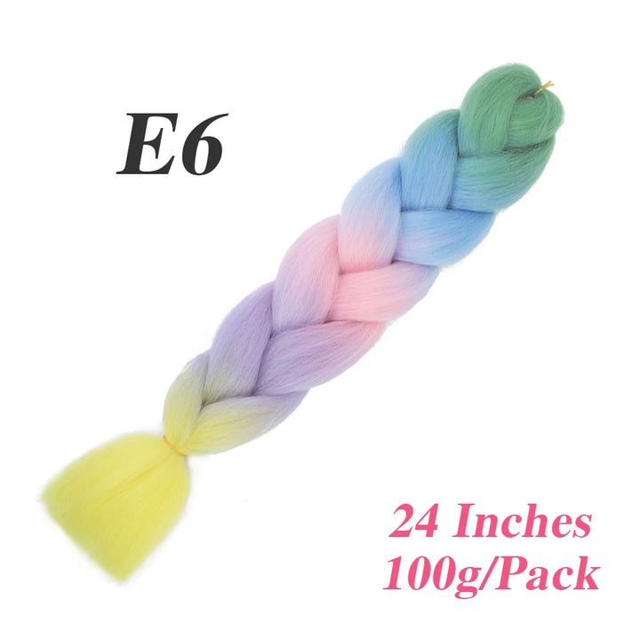 24 Inch Jumbo Braiding Hair – Afro Ombre Synthetic Extensions for Children’s Braids (100g) 33