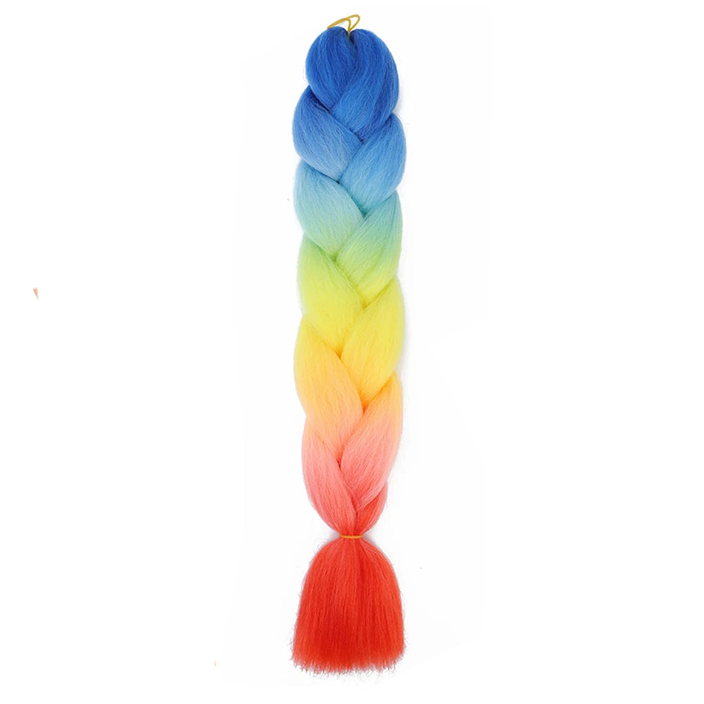 24 Inch Jumbo Braids Extensions – Synthetic Afro Ombre Kanekalon Hair for Children