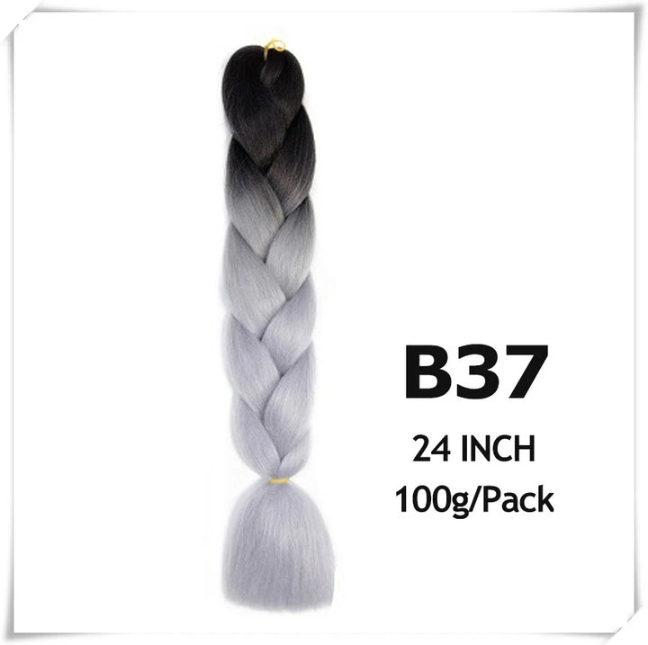 Pre-Stretched Jumbo Braiding Hair – 24 Inch Ombre Purple Synthetic Crochet Extensions for Women