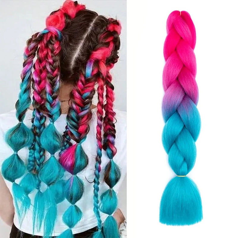 24-Inch Synthetic Long Straight Yaki Jumbo Braids – Pre-Stretched Hair Extensions