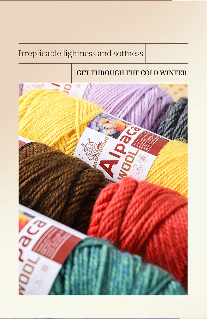 500g Alpaca Wool 245 Stick Stitch Yarn (5 Pieces) – Thick Knitting Yarn for Sweaters, Coats, Blankets & DIY Crafts