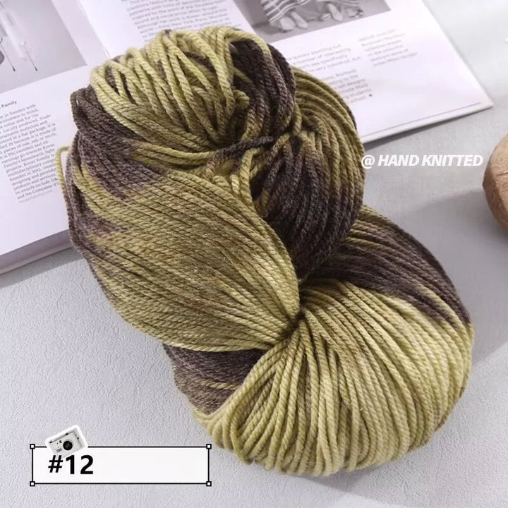 400g Hand-Dyed Chunky Alpaca Yarn (2 Skeins) – Gradient Rainbow Wool Yarn for Sweaters, Scarves & Hats