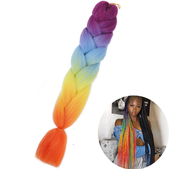 24” Synthetic Yaki Braids – Kanekalon Ombre Jumbo Braiding Hair Extensions 22
