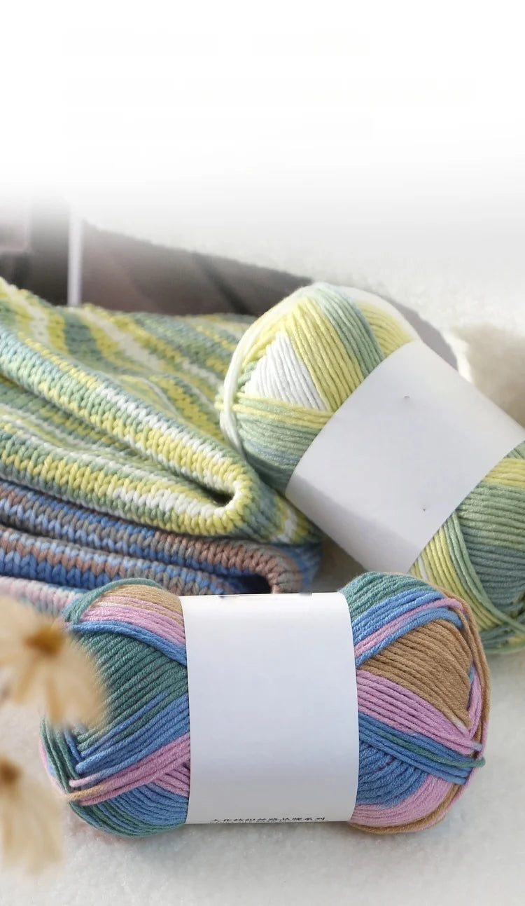 Colorful 6-Strand Gradient Yarn – Segment-Dyed Floral Pattern Yarn for Handmade Crafts