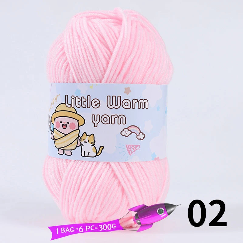 300g Medium-Thick Soft Yarn – DIY Hand-Knitting Yarn Balls for Sweaters, Hats & Crafts (6 Pieces / Pack)