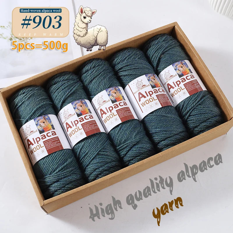 500g Alpaca Wool 245 Stick Stitch Yarn (5 Pieces) – Thick Knitting Yarn for Sweaters, Coats, Blankets & DIY Crafts