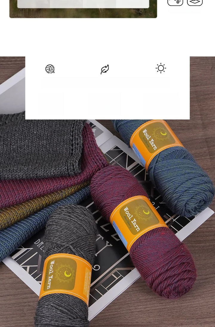 500g Colorful Alpaca Yarn – Thick Knitting Yarn for Sweaters, Coats, Scarves, Hats & Winter DIY Crafts