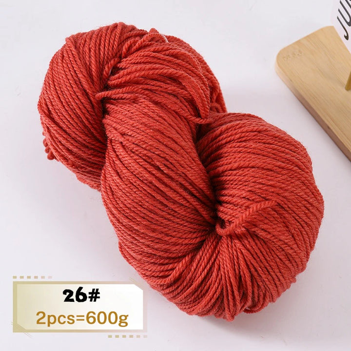 600g Thick Alpaca Wool Yarn Set (2 Pieces) – Premium Knitting Yarn for Sweaters, Scarves, Hats & DIY Crafts