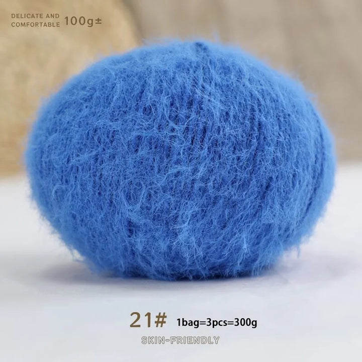 Long-Haired Solid Color Snowflake Yarn – Soft, Skin-Friendly Yarn for Sweaters, Scarves & DIY Crafts (3pcs, 300g)