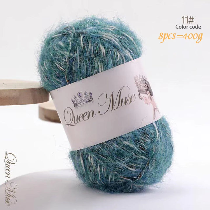 400g Multicolored Rainbow Alpaca Mohair Yarn – Soft Fluffy Knitting Yarn for Sweaters & Shawls (8 Pieces/Bag)