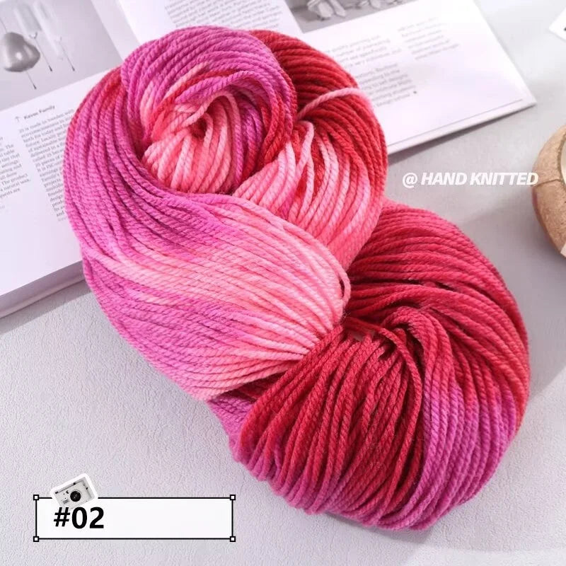 400g Hand-Dyed Chunky Alpaca Yarn (2 Skeins) – Gradient Rainbow Wool Yarn for Sweaters, Scarves & Hats