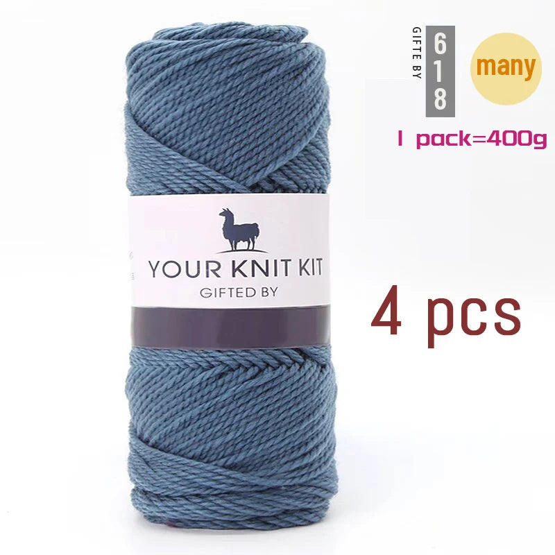 400g Alpaca Wool Yarn – Thick Pure Wool Knitting Yarn for Sweaters, Shawls & Scarves (4 Pieces/Pack)