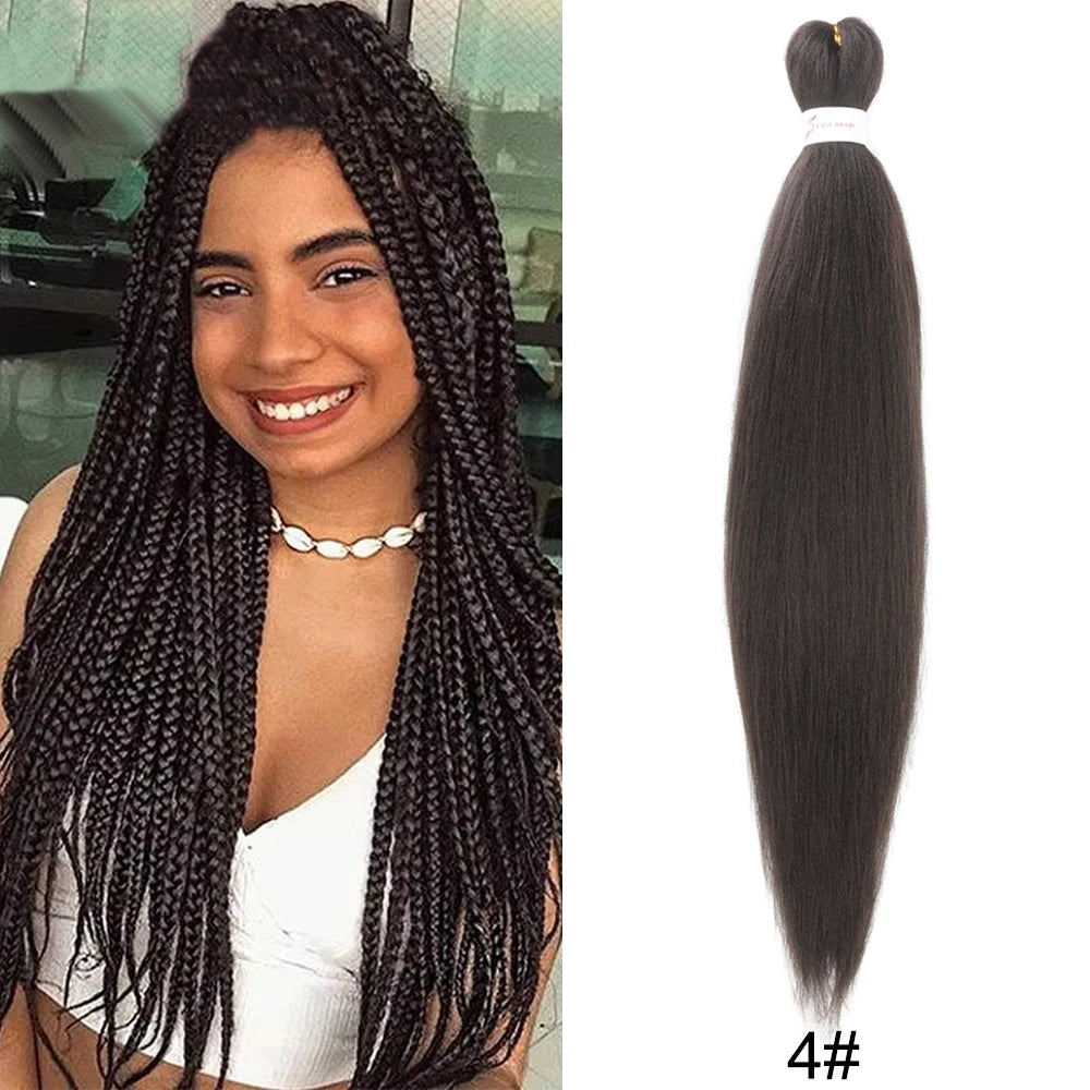 26 Inch Pre-Stretched Braiding Hair – Xpression-Style Smooth Yaki Straight Synthetic Extensions