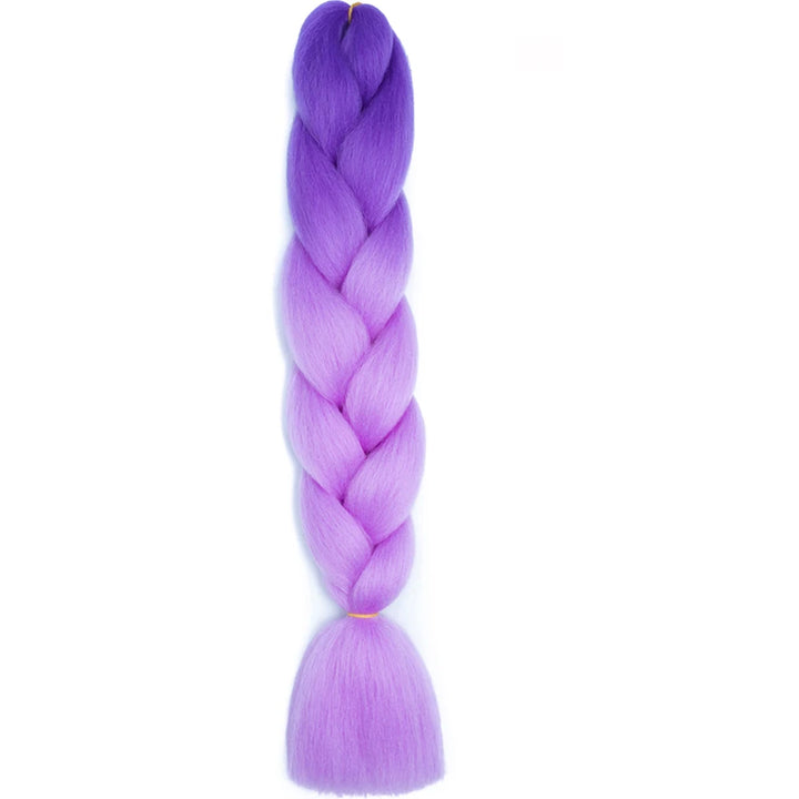 24 Inch Jumbo Box Braids Extensions – Synthetic Braiding Hair for Children (Pink, Purple, Yellow, Gray)