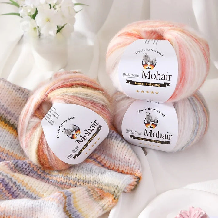 Gradient Zebra Pattern Yarn Balls (6 Pack / 300g) – Colorful Knitting Yarn for Sweaters, Shawls, Scarves & DIY Crafts