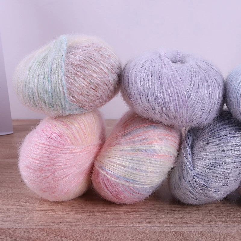 300g Gradient Alpaca Mohair Yarn Set (6 Pieces) – Soft Lightweight Knitting Yarn for Sweaters, Shawls, Hats & Scarves