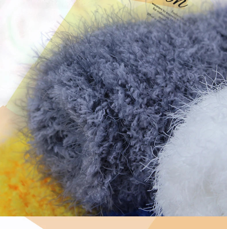 490g Imitation Fur Eyelash Yarn – Thick Roving Yarn for Sweaters, Shawls, Blankets & Cushions