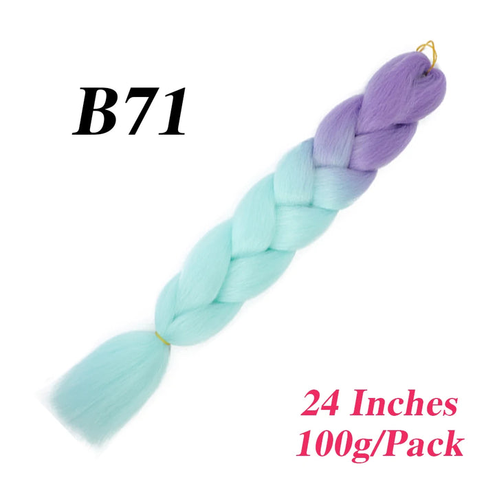 24 Inch Jumbo Braiding Hair – Afro Ombre Synthetic Extensions for Children’s Braids (100g) 33