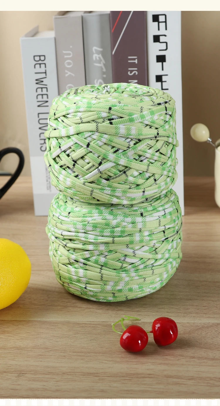 600g Large Polyester Fabric Yarn Set (2 Pieces) – Colorful Elastic Yarn for Bags, Slippers & DIY Crafts