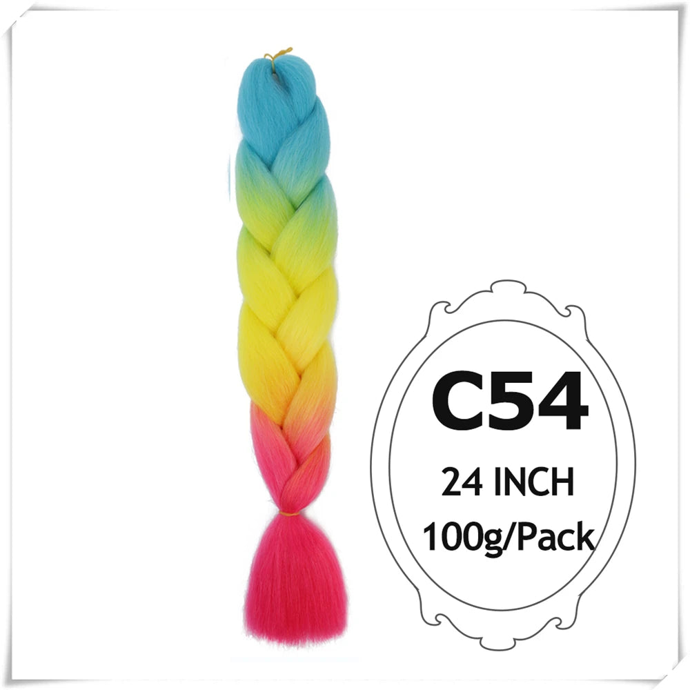 Pre-Stretched Jumbo Braiding Hair – 24 Inch Ombre Purple Synthetic Crochet Extensions for Women