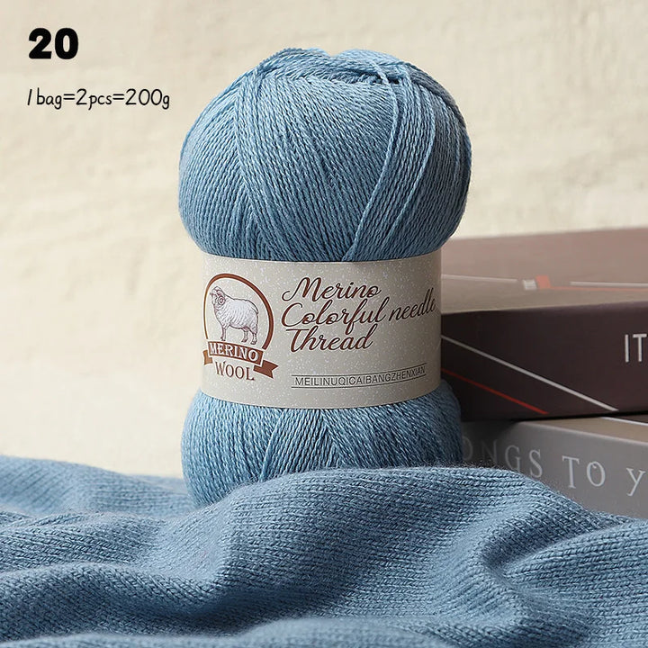 Solid Color Medium-Thick Cashmere Blend Yarn – Soft Luxury Yarn for Sweaters, Scarves & Handmade Crafts