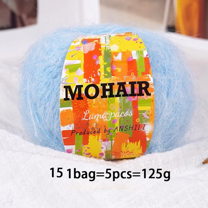Colorful Long-Haired Mohair Yarn – Gradient Dyed Soft Knitting Yarn for Sweaters, Scarves, Hats & DIY Crafts