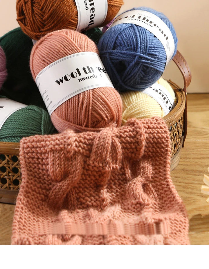 300g 100% Pure Wool Yarn (6 Pieces) – Soft Warm Knitting Yarn for Sweaters, Hats, Scarves & Winter DIY Projects