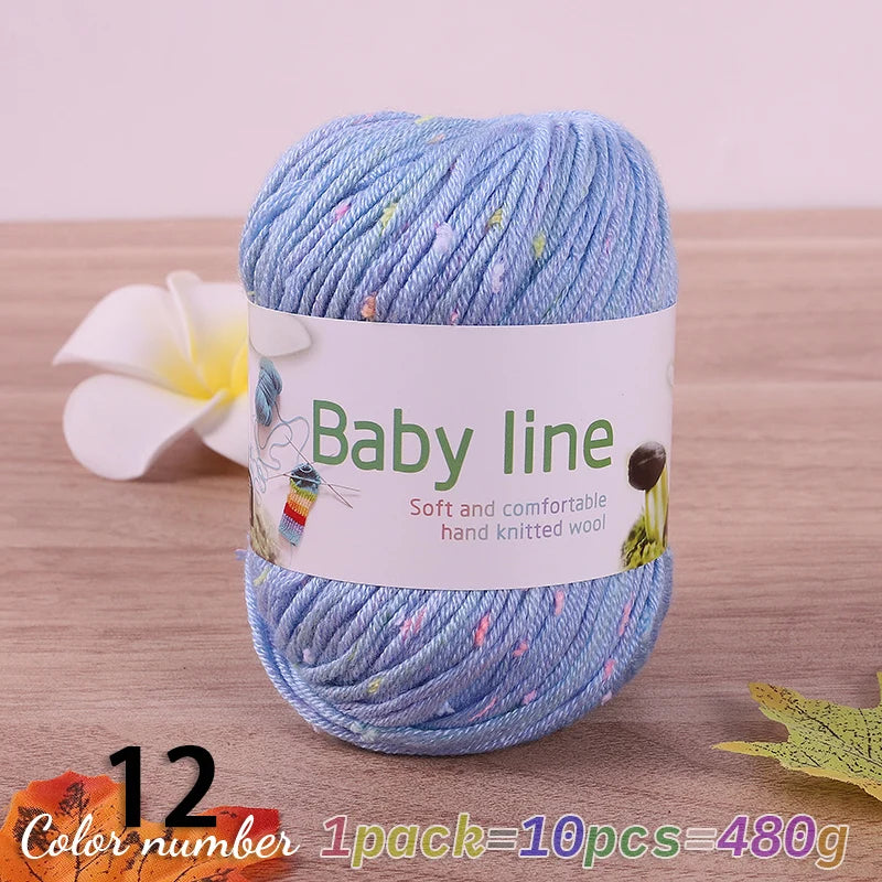 480g Star Dot Multicolor Yarn – Medium-Thick Knitting Yarn for Sweaters, Scarves & Hats (10 Pieces/Pack)