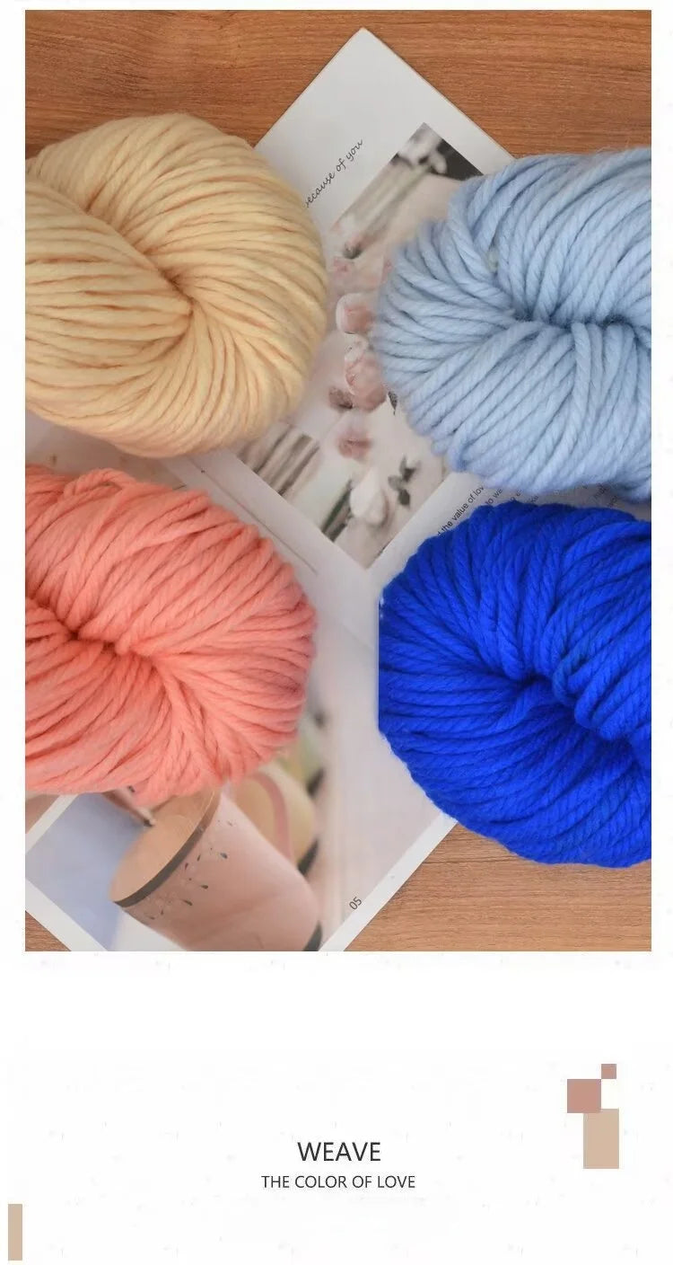 500g Extra Thick Polyester Yarn (2 Skeins) – Chunky Knitting Yarn for Sweaters, Hats, Cushions & DIY Crafts