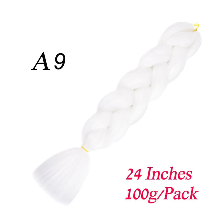 24 Inch Synthetic Ombre Jumbo Braiding Hair – DIY Braid Extensions for Women (Purple/Pink/Yellow/Red)