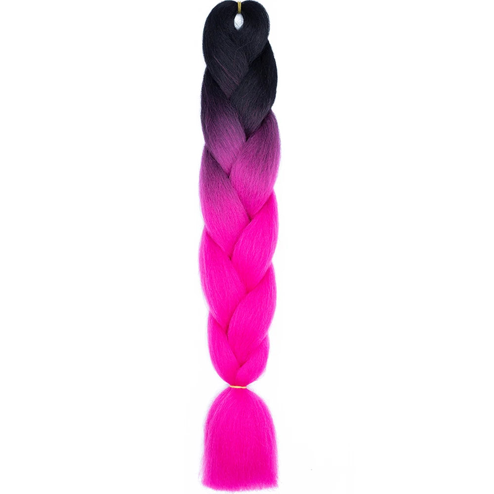 24 Inch Jumbo Braids Extensions – Synthetic Afro Ombre Kanekalon Braiding Hair for Children 22