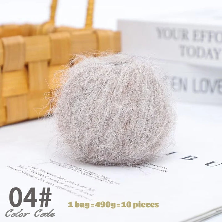 250g Long-Haired Mohair Yarn – Soft Fluffy Knitting Yarn for Sweaters, Scarves & Coats (10 Pieces/Bag)