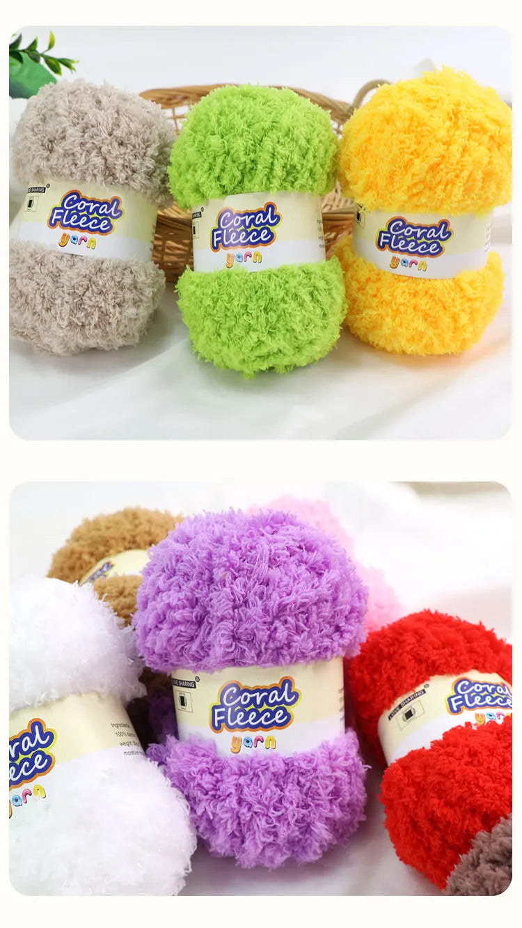 Soft Coral Yarn – Fluffy, Skin-Friendly Knitting Yarn for Sweaters, Scarves & DIY Winter Wearables