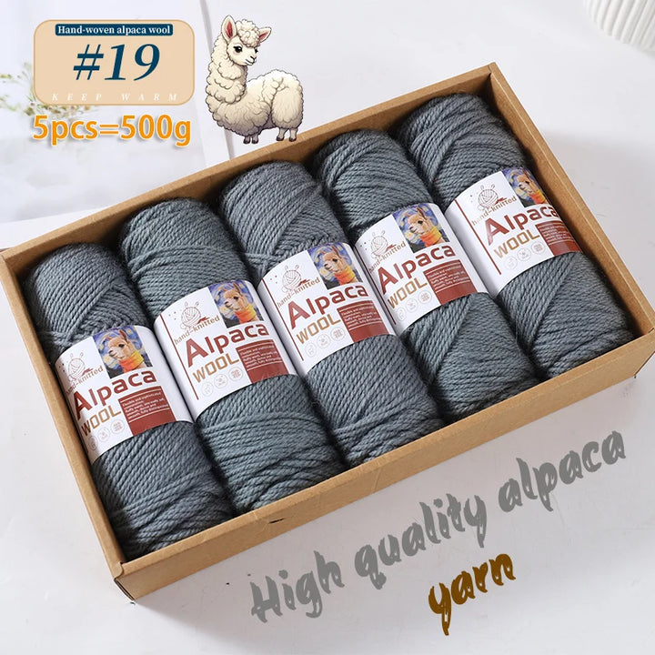 500g Alpaca Wool 245 Stick Stitch Yarn (5 Pieces) – Thick Knitting Yarn for Sweaters, Coats, Blankets & DIY Crafts