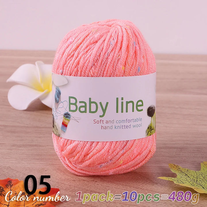 480g Star Dot Multicolor Yarn – Medium-Thick Knitting Yarn for Sweaters, Scarves & Hats (10 Pieces/Pack)