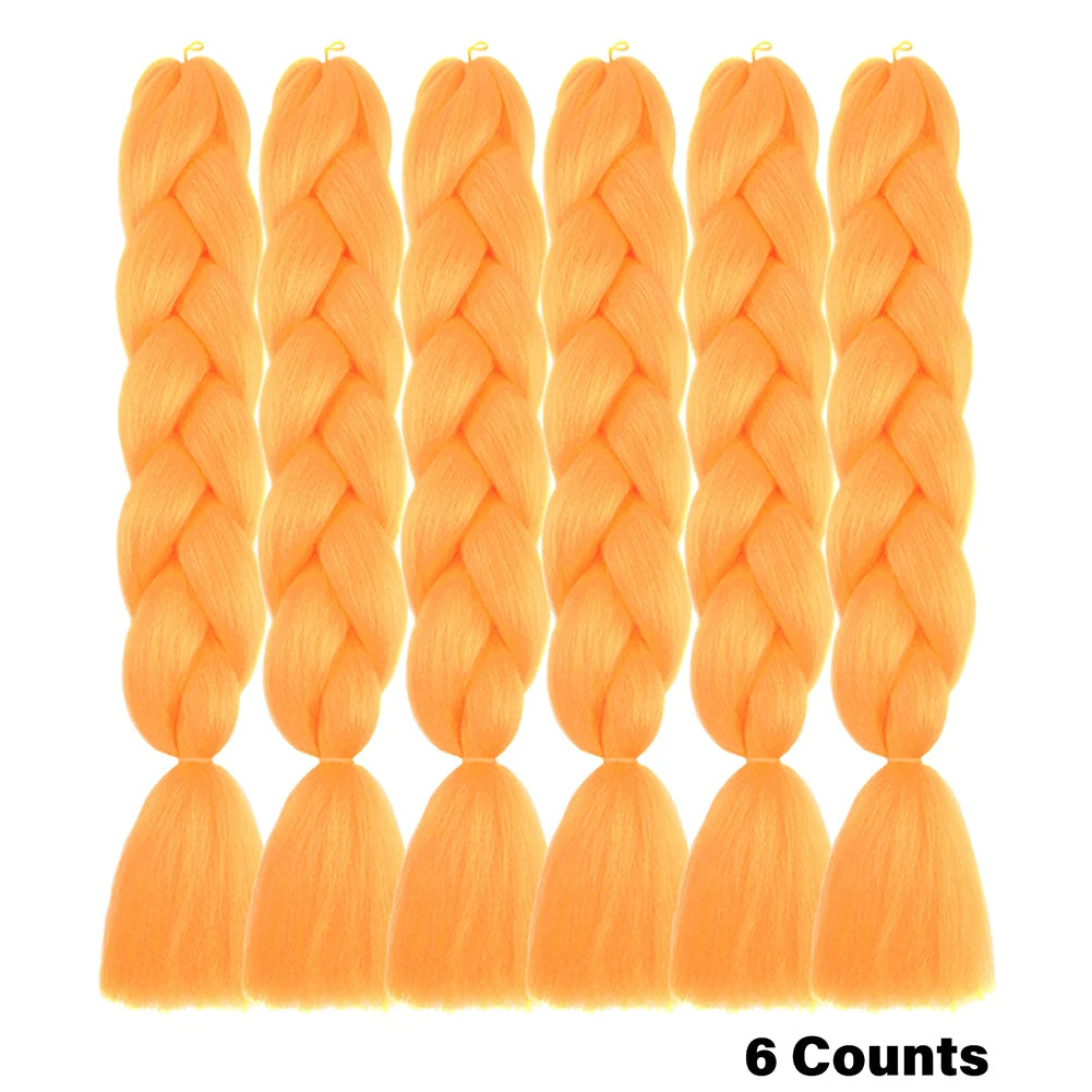 Rainbow Pre-Stretched Braiding Hair – Jumbo Box Braids High-Temperature Synthetic Extensions (6 Packs)