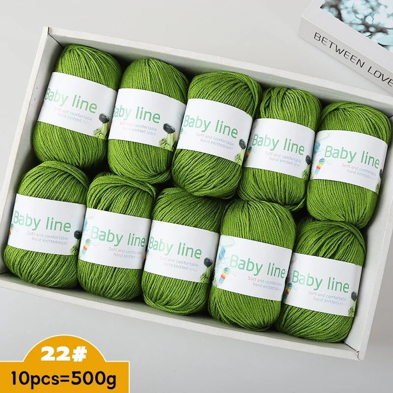 500g Soft Medium-Thick Knitting Yarn Set (10 Pieces) – Cozy Yarn for Sweaters, Hats, Scarves & Crochet Projects