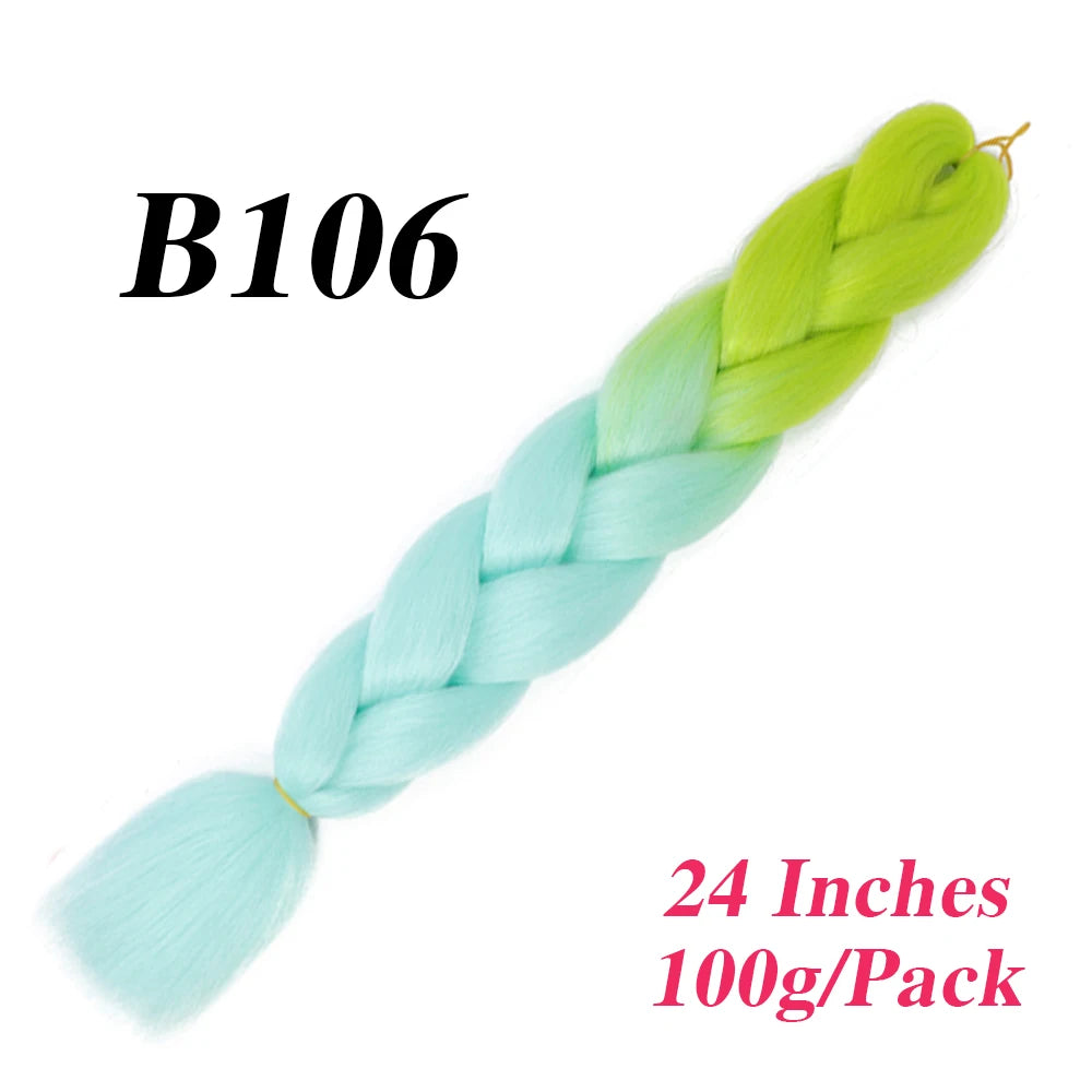 24 Inch Jumbo Braiding Hair – Afro Ombre Synthetic Extensions for Children’s Braids (100g) 33